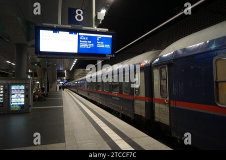 Berlin, Germany. 11th Dec, 2023. After ten years, a direct sleeper train to Paris, France, has left Berlin, Germany, and the service also includes a line to Brussels. The departure ceremony was held on December 11, 2023 in Berlin. Credit: Ales Zapotocky/CTK Photo/Alamy Live News Stock Photo