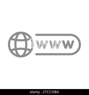 Www address bar vector icon. Web page line symbol. Stock Vector