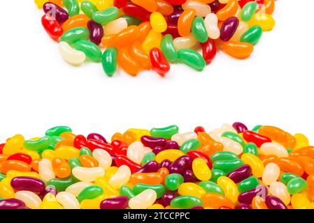 Colorful jelly beans isolated on white. Stock Photo