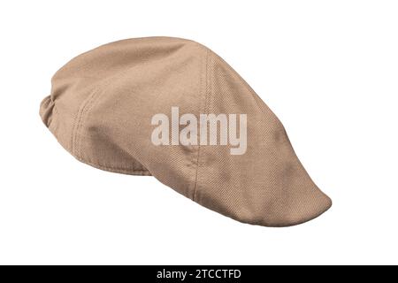 Light brown ascot cap isolated on a white background. Stock Photo