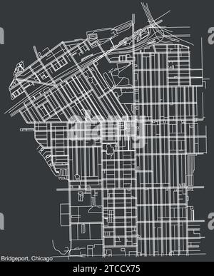 Street roads map of the BRIDGEPORT COMMUNITY AREA, CHICAGO Stock Vector