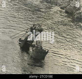 Torrejón el Rubio (Cáceres), 10/22/1965. One of the twenty units of machinery that the water swept away. Credit: Album / Archivo ABC Stock Photo