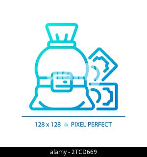 2D thin line pixel perfect gradient tight budget icon Stock Vector