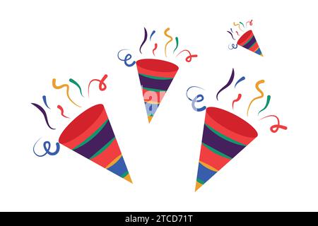 confetti vector element illustration. flat icon style. suitable for party element Stock Vector