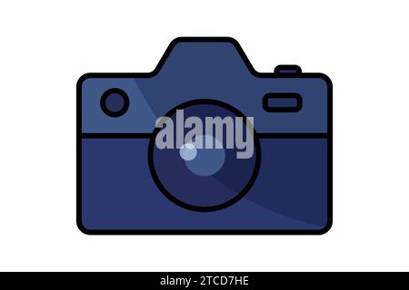camera vector element illustration. flat icon style. Stock Vector