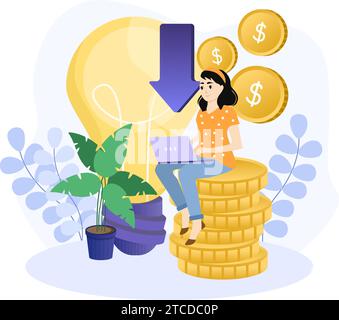 Grants illustration. Grant funding, business concept. Vector illustration flat design. Financing. Stock Vector