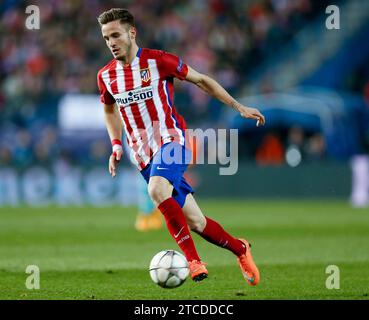 Madrid, 03/15/2016. Second leg match of the round of 16 of the Champions League, deputy at the Vicente Calderón stadium, between Atlético de Madrid and PSV Eindhoven. In the image, Saul Ñíguez during the game. Photo: Ignacio Gil ARCHDC. Credit: Album / Archivo ABC / Ignacio Gil Stock Photo