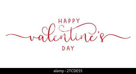 Happy Valentines Day elegant brush calligraphy greeting card. Valentine's day text vector illustration. Creative art for flyers, invitation, banners Stock Vector