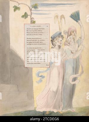 William Blake - The Poems of Thomas Gray, Design 27, ''A Long Story.'' Stock Photo