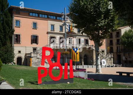 Ripoll (Gerona), 08/22/2017. The monastery of Santa María de Ripoll and the Town Hall. Photo: Inés Baucells Archdc. Credit: Album / Archivo ABC / Inés Baucells Stock Photo