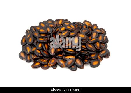 Roasted Watermelon seeds on a white background Stock Photo