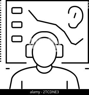 audiometry test audiologist doctor icon doodle illustration Stock ...