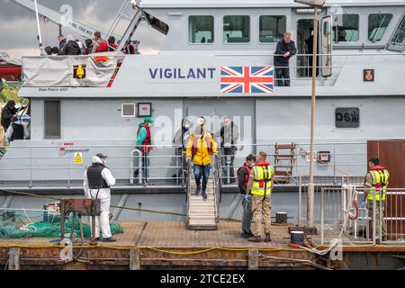 Migrants arriving,Port of Dover, Kent, Britain. 1st June 2022. HMS Channel Stock Photo