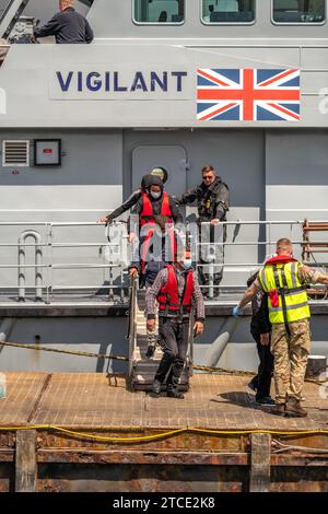 Migrants arriving,Port of Dover, Kent, Britain. 1st June 2022. HMS Channel Stock Photo