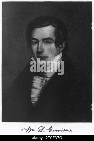 William Lloyd Garrison, 1805-1879, bust portrait, facing left Stock Photo