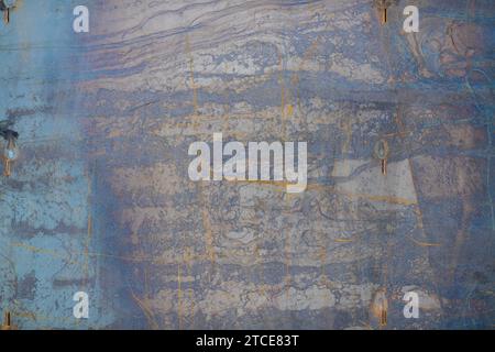 Picturesque real metal background with heat stains Stock Photo