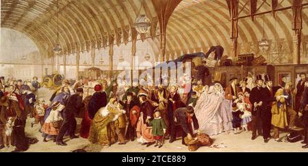William Powell Frith The Railway Station. Stock Photo
