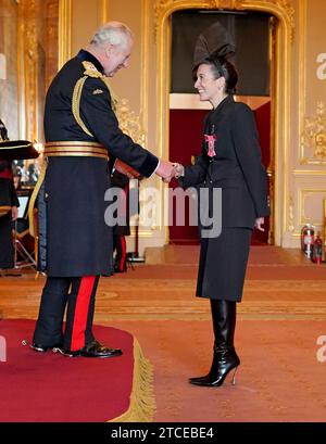 Mrs Vicky McClure, Actor, is made a Member of the Order of the British Empire by King Charles III at Windsor Castle, Berkshire. The honour recognises services to drama and to charity. Picture date: Tuesday December 12, 2023. Stock Photo