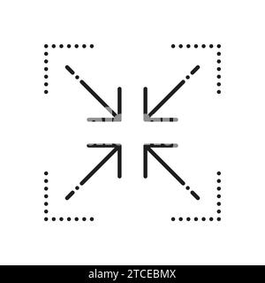 Scale with arrows, scalability window icon Vector dimension sign, arrow changing size, increase and decrease symbol. Reduce expand, resize zoom and change Stock Vector