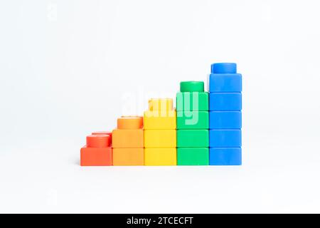 plastic toy blocks on white background Stock Photo