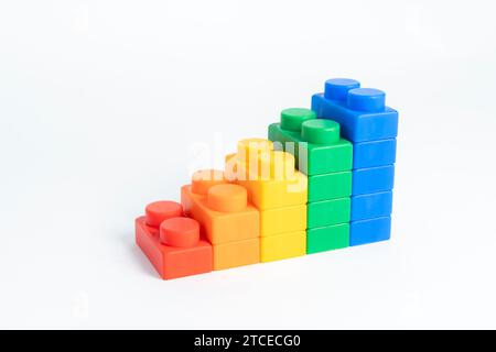 plastic toy blocks on white background Stock Photo