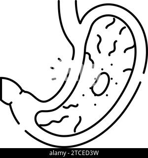 gastric ulcer gastroenterologist line icon vector illustration Stock Vector