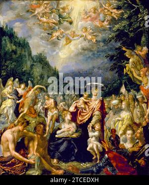 Pieter Isaacsz, The Baptism of Christ, painting in oil on copper, circa 1590 Stock Photo