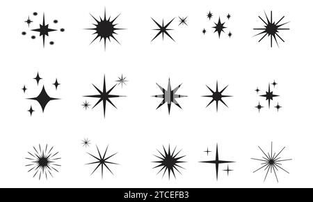 Sparkle star Vector icon Collection. Stock Vector