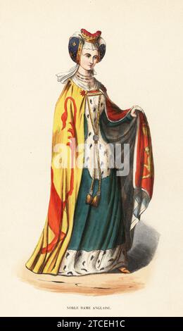 A Noble Lady In A Medieval Costume A Young Woman In A Round Spanish 