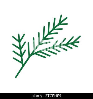Decorative stylized branch of a pine tree. Vector graphic illustration Stock Vector