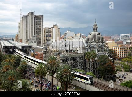 Medellin, Antioquia. Colombia - December 6, 2023. Metro system with a long route of 26 km with 21 stations and a duration of 40 minutes in total. Stock Photo