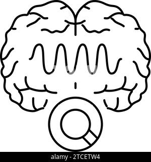 brain waves study line icon vector illustration Stock Vector Image ...