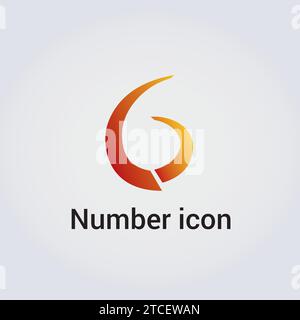 Number Digits Icon Logo Design Graphic Element Various Shapes and Colors Stock Vector