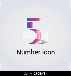 Number Digits Icon Logo Design Graphic Element Various Shapes and Colors Stock Vector