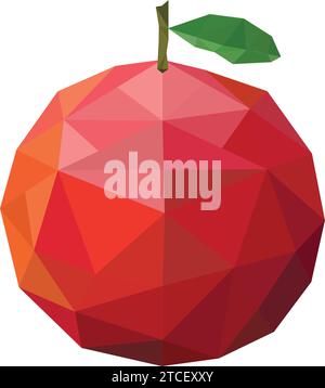 Isolated colored apple fruit low poly style Vector Stock Vector