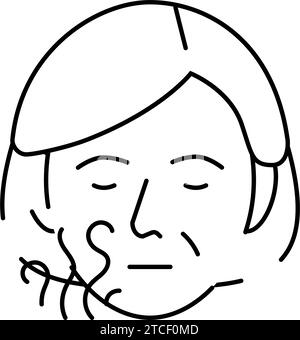 involuntary movements disease symptom line icon vector illustration ...
