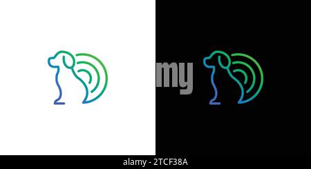 Unique and modern Dog Signal logo design Stock Vector
