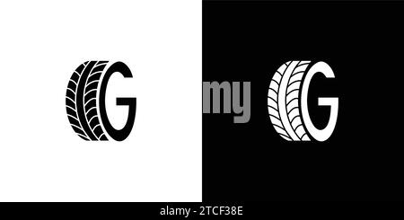 The letter G tire logo design is unique and modern Stock Vector