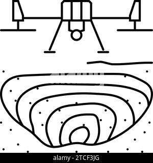 mining operations drone line icon vector illustration Stock Vector ...