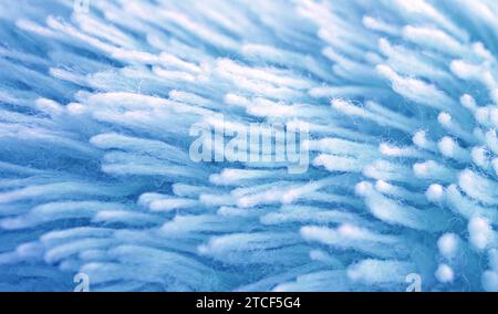 Closeup the Texture of Light Blue Soft Faux Fur of an Animal Stuffed Doll Stock Photo