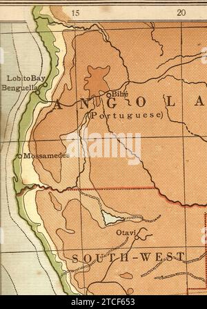 An old map of Angola on an antique globe Stock Photo - Alamy