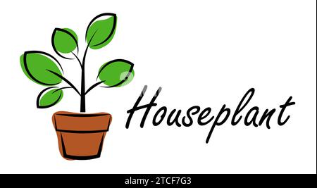Indoor plants on a white background Stock Vector