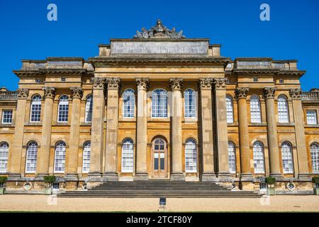 View of the south façade of Blenheim Palace from the South Lawn, in Woodstock, Oxfordshire, England, UK Stock Photo