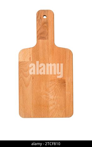 Wooden rectangular cutting board top view, isolated on white background ...