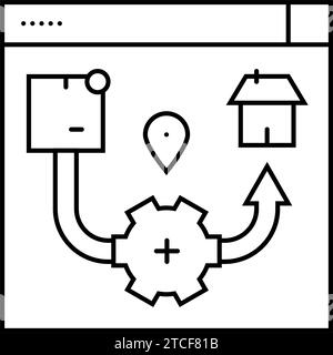 ecommerce logistics logistic manager line icon vector illustration ...