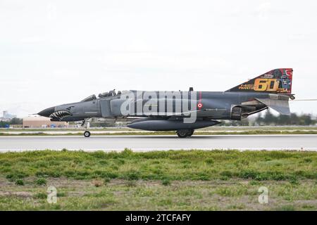 KONYA, TURKIYE - MAY 09, 2023: Turkish Air Force McDonnell Douglas F-4E Phantom II (5009) landing to Konya Airport during Anatolian Eagle Air Force Ex Stock Photo