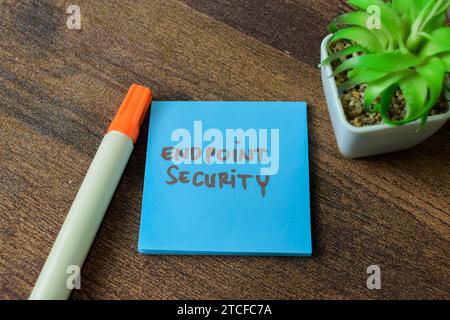 Concept of Endpoint Security write on sticky notes isolated on white background. Stock Photo