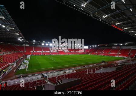 A general view of Bet365 Stadium, Home of Stoke City, during the Sky Bet Championship match Stoke City vs Swansea City at Bet365 Stadium, Stoke-on-Trent, United Kingdom, 12th December 2023 (Photo by Craig Thomas/News Images) in, on 12/12/2023. (Photo by Craig Thomas/News Images/Sipa USA) Credit: Sipa USA/Alamy Live News Stock Photo