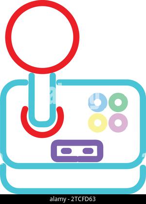 Isolated colored videogame joystick icon Neon style Vector Stock Vector