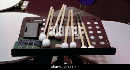 Image of a symphony orchestra timpani stick Stock Photo